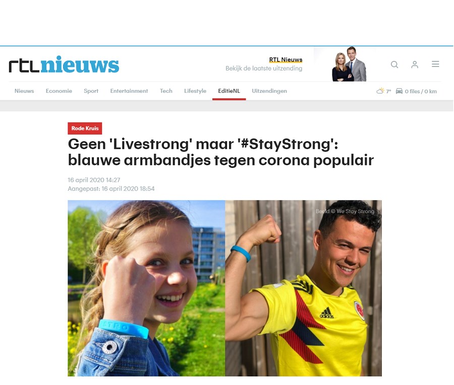 Boven verwachting veel media-aandacht voor blauwe armbandjes tegen corona