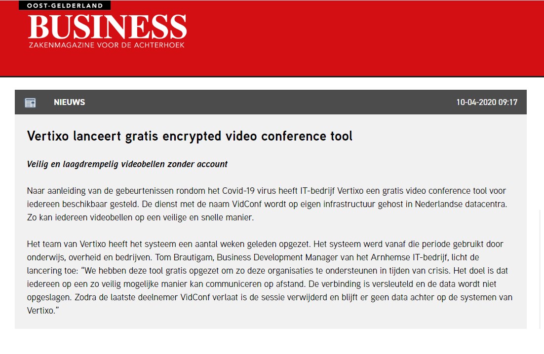 Vertixo lanceert gratis encrypted video conference tool 
