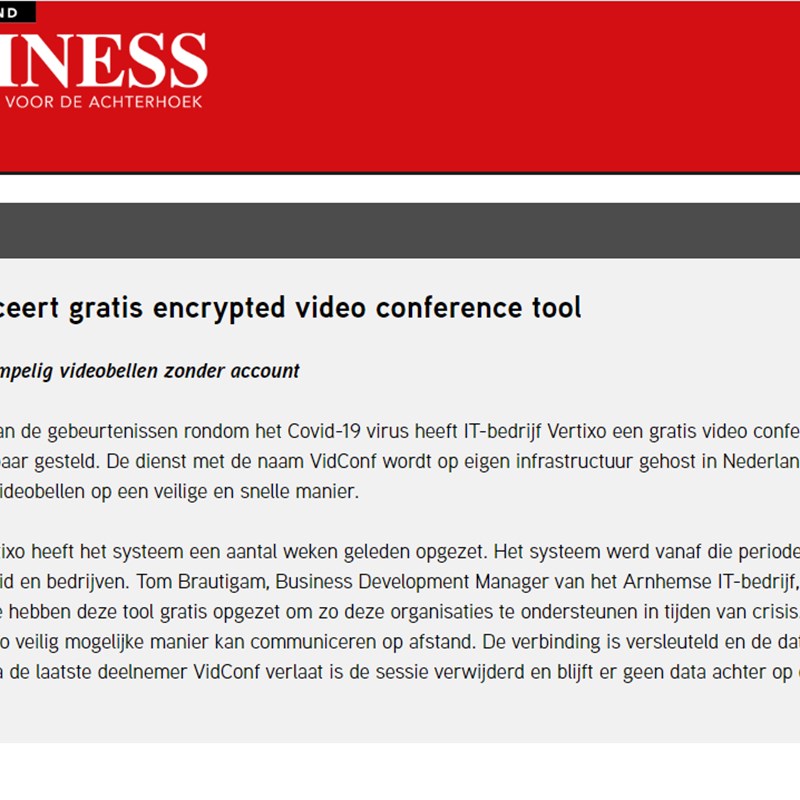 Vertixo lanceert gratis encrypted video conference tool 